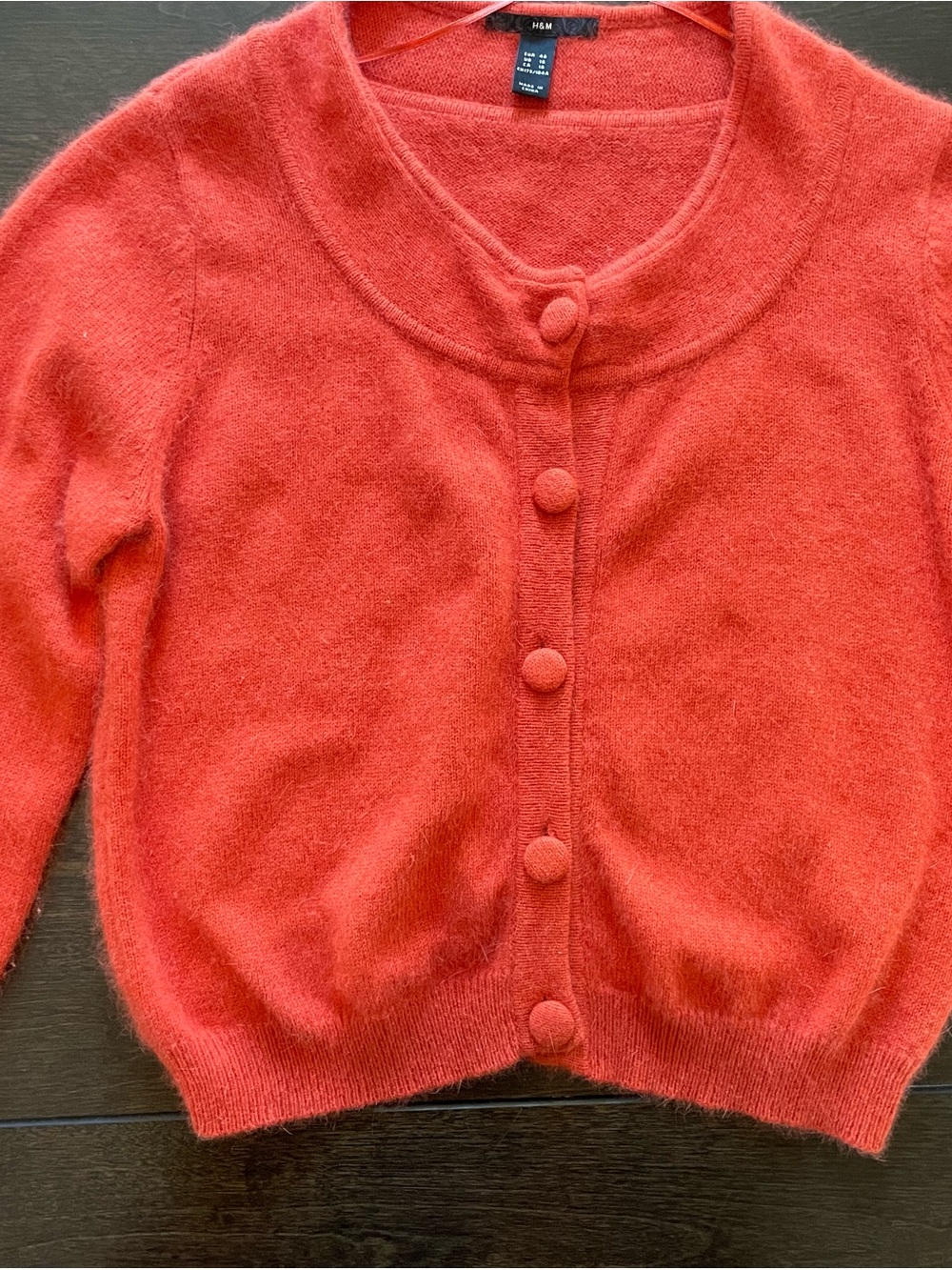 H&M Coral-Red Button-Front Women's Cardigan